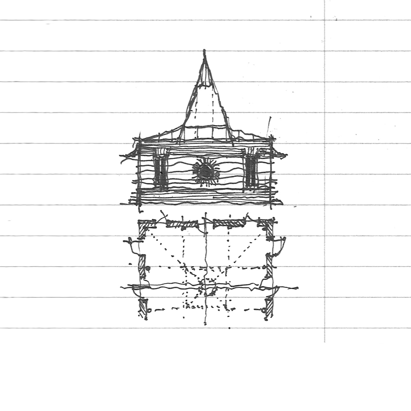 two facade studies and a rotunda – frame